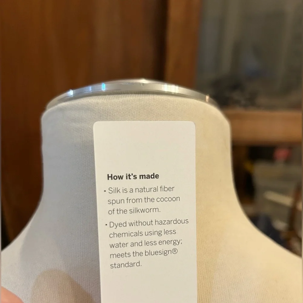 EILEEN FISHER Silk Georgette Crepe V-Neck Dress in Jewel. Size XL NWT - Picture 9 of 14